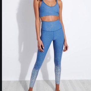 Beyond Yoga Alloy Blue- Shiny Silver Speckled Set